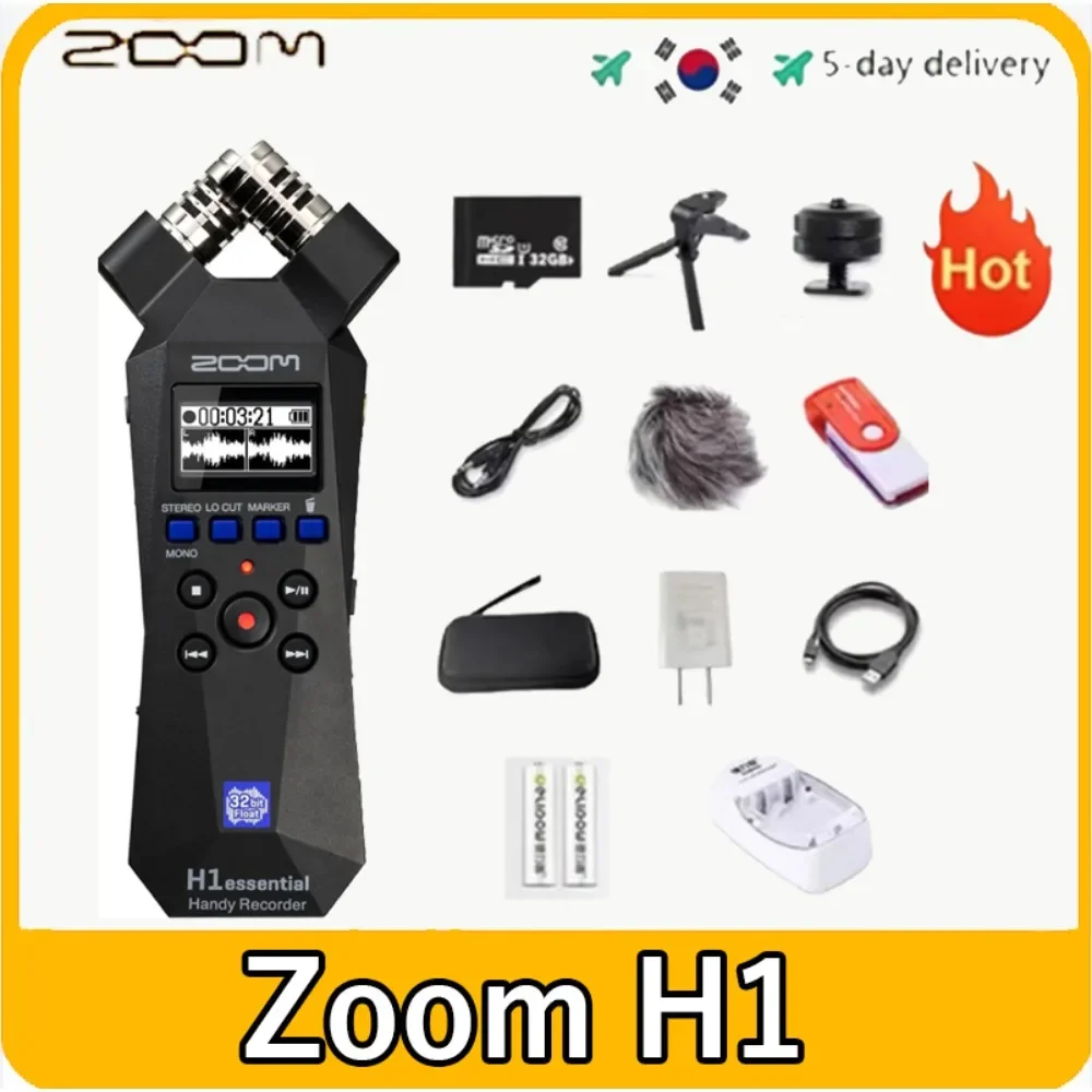 

Zoom H1 essential стерео удобный рекордер (модель 2024, серия Essential) с 32-битным поплавком, доступность, X/Y микрофоны