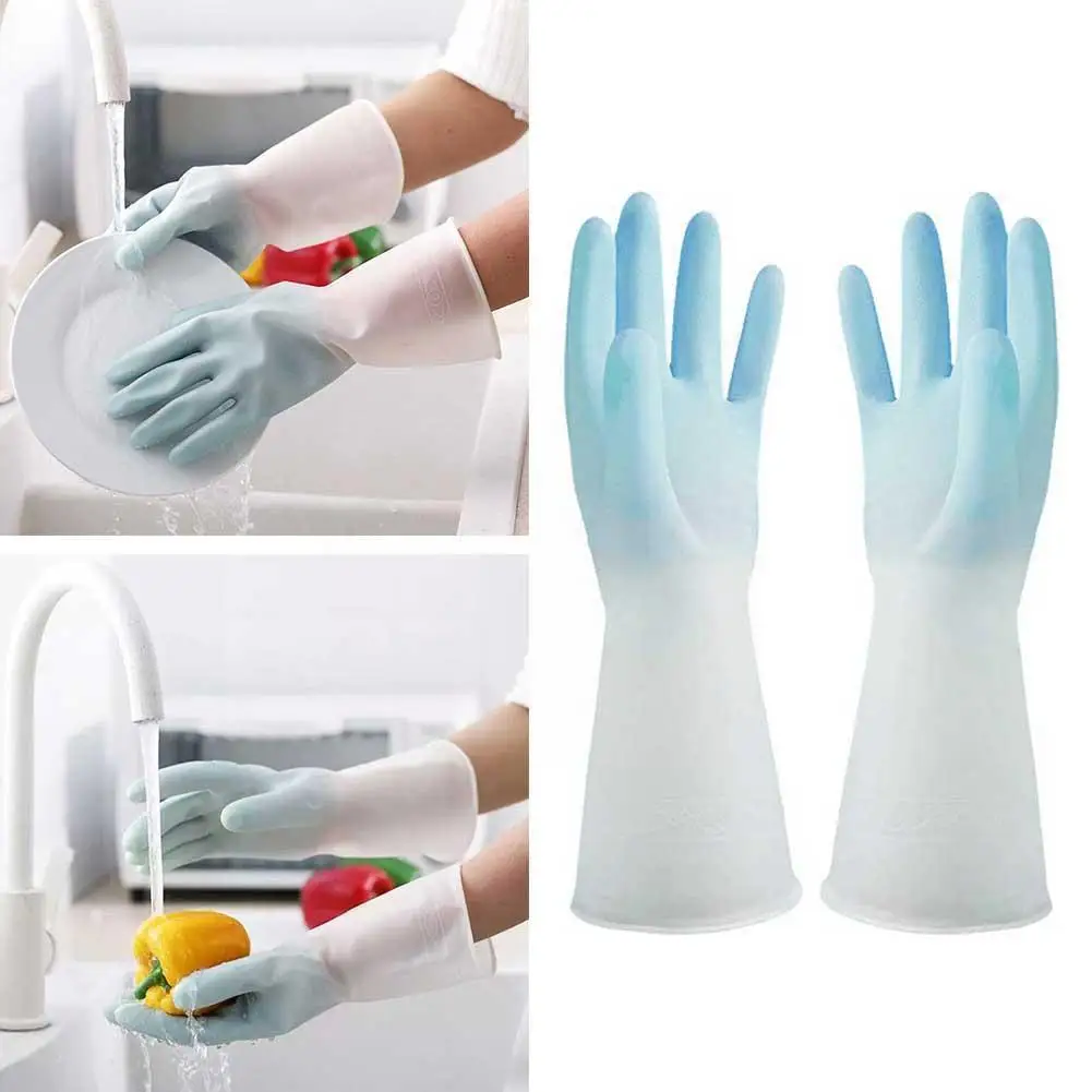 1 Pair Kitchen Dish Washing Gloves Pvc Durable Household Dishwashing ...