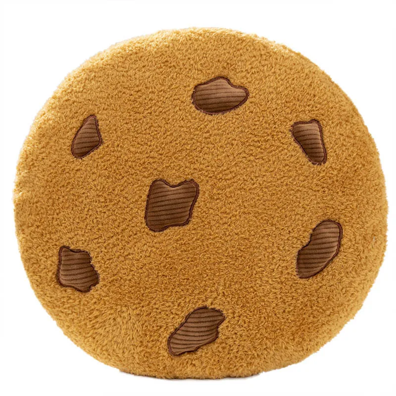 Cookies Pillow Round Chocolate Chip Cookie Throw Pillow Stuffed Plush Toy Pillow Living Room Bedroom Bedside Nap Soft Cushion 6