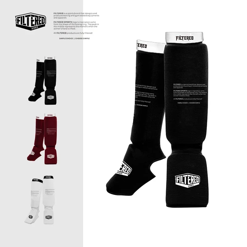 FILTERED SPORTS Protective Leg Guards for Sports Unisex Cotton Kickboxing Shin Guards High Elasticity Training Kickboxing SSG01