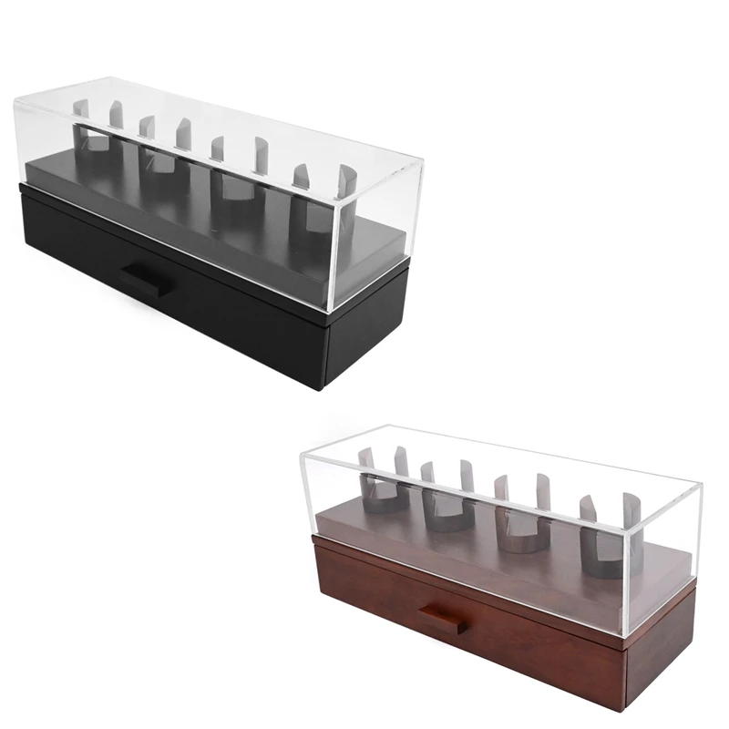 

Роскошная 4-позиционная витрина для часов и ножей из ореха, органайзер для ювелирных изделий, колец, браслетов, держатель для хранения солнцезащитных очков, простой в использовании