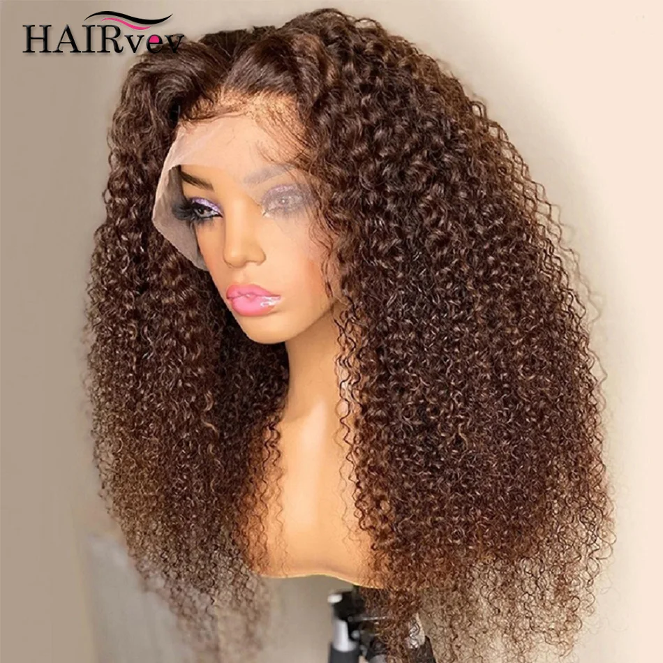 13x4 Chocolate Brown Lace Front Wigs Brazilian 13x6 Hd Lace Frontal Wig 100% Bleached Brown Curly Human Hair Wigs For Women Sale