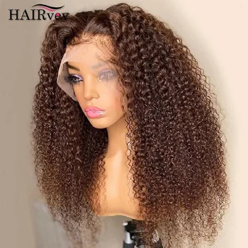 13x4 Chocolate Brown Lace Front Wigs Brazilian 13x6 Hd Lace Frontal Wig 100% Bleached Brown Curly Human Hair Wigs For Women Sale