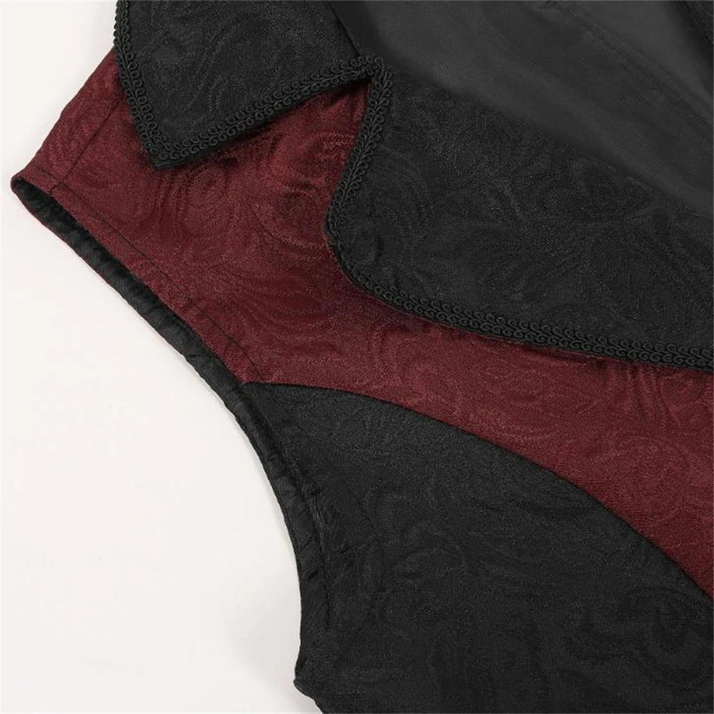 One Breasted Victorian Sleeveless Outerwear Tailcoat Cosplay Prom Costumes Gilet Men Medieval Jacquard Steampunk Gothic Vest