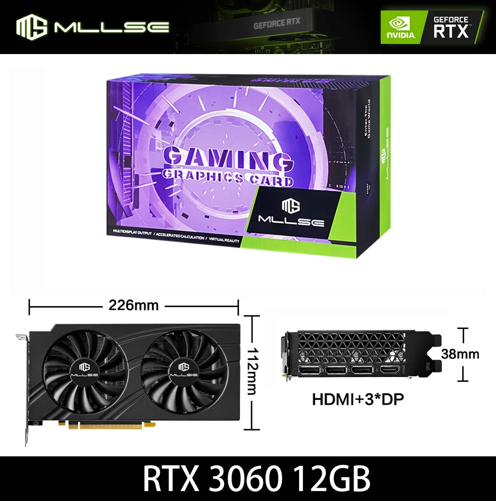 MLLSE Graphics Card RTX 3060 12GB Placa De Video GAME NVIDIA GPU