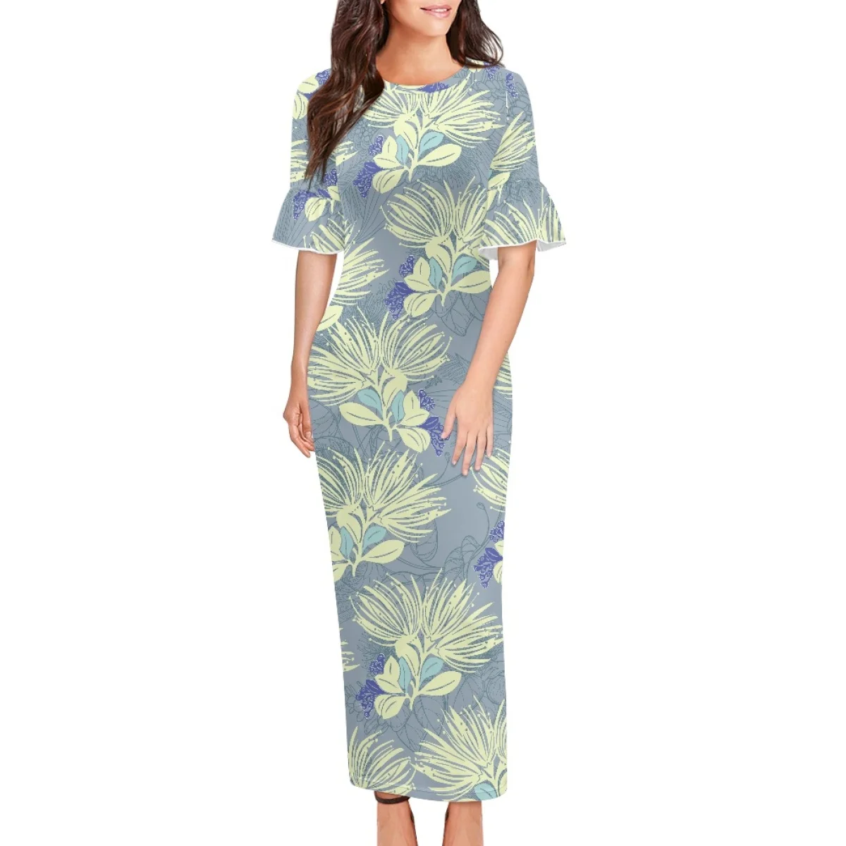 Summer Elegant Evening Party Dresses Polynesian Tribal Clothing Samoa Hawaii Lehua Print Islander Women Bodycon Petals Sleeves - AliExpress 200000343 Summer Elegant Evening Party Dresses Polynesian Tribal Clothing Samoa Hawaii Lehua Print Islander Women Bodycon Petals Sleeves - AliExpress 200000343