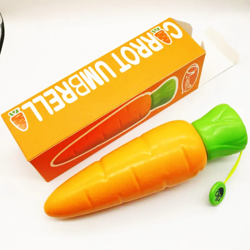 Children's Umbrella Radish Umbrella Cartoon Cute Carrot Wind and Rainproof Parasol Halloween Xmas Gifts for Kid Toddler