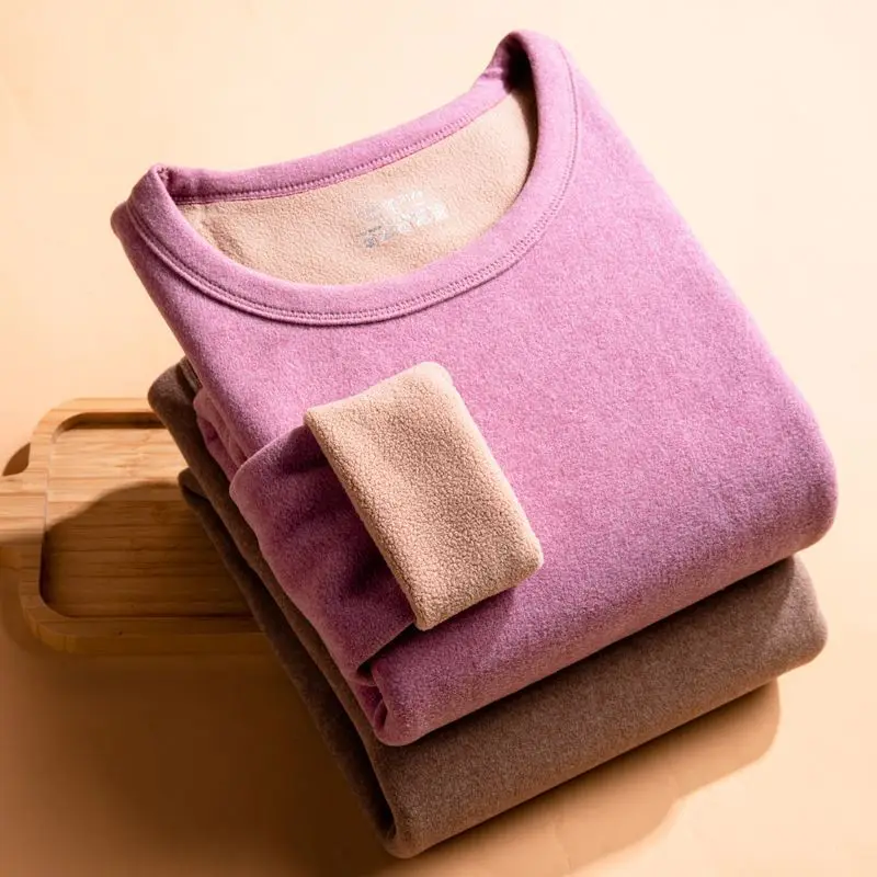 Thermal Underwear Women Suit Thicken Lamb Fleece High Elastic High Waist Long Johns Bottoming Two Piece Sets Thermos Clothing thermal underwear sets