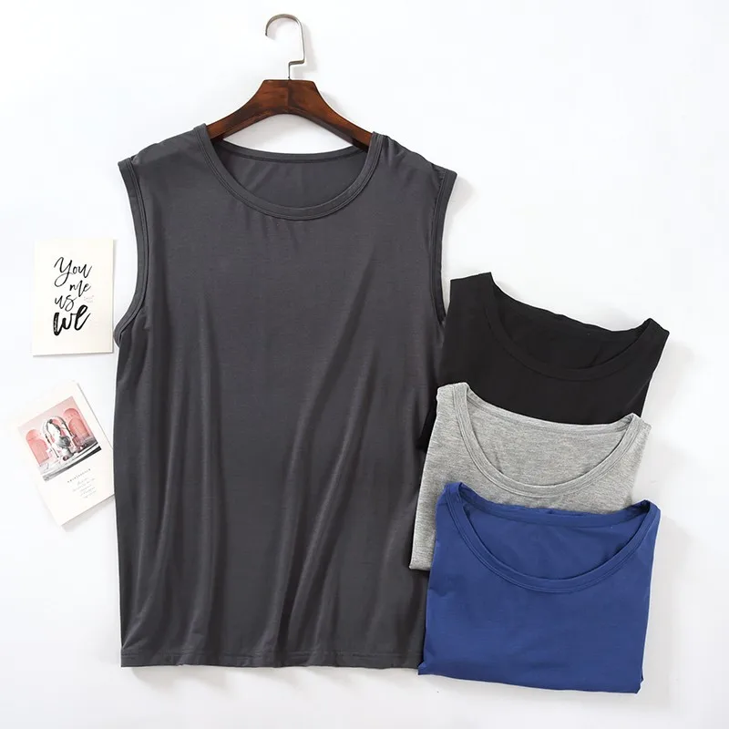 

Майка мужская без рукавов, модная повседневная спортивная Пижама, большие размеры, свободная, домашняя одежда для сна, лето