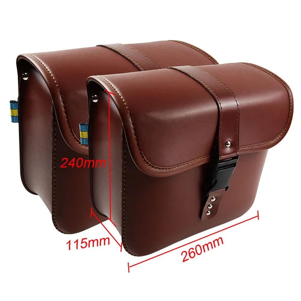 Motorcycle Saddlebags Side Tool Luggage Travel Saddle Bag Waterproof Leather Bags For Harley Sportster XL Touring Softail Dyna