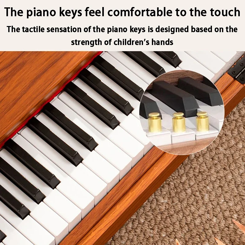 Wooden Electronic Organ Children Beginner Keyboard Instrument 37 Keys Electric Piano Portable Semi Professional Electronic Organ