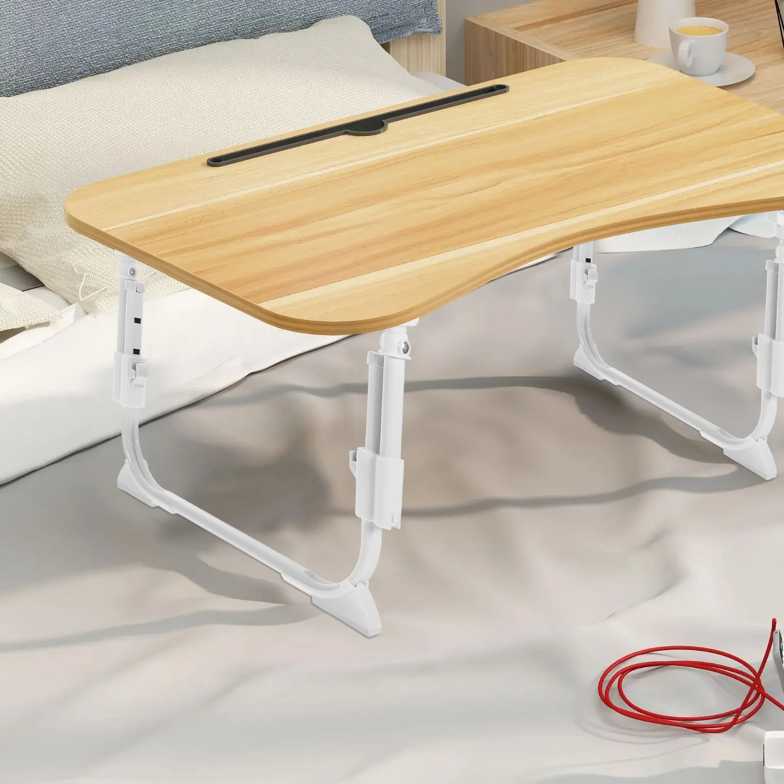 Bed Desk Legs U-Shaped Folding Tabel Legs Metal Table Support Legs Adjustable Height Self-Locking