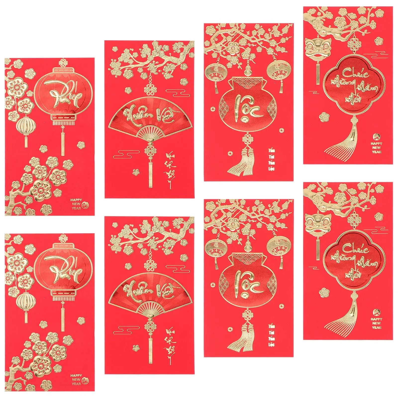 12Pcs Rabbit Red Envelope Lovely Enrich Atmosphere Specialty Paper New Year  Cute Bunny Print Red Envelopes for Festival