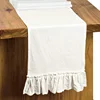 100% Cotton Ruffle White Table Runners for Rustic Wedding Decoration Baby Shower Birthday Party Living Room Kitchen Dinner Decor 1