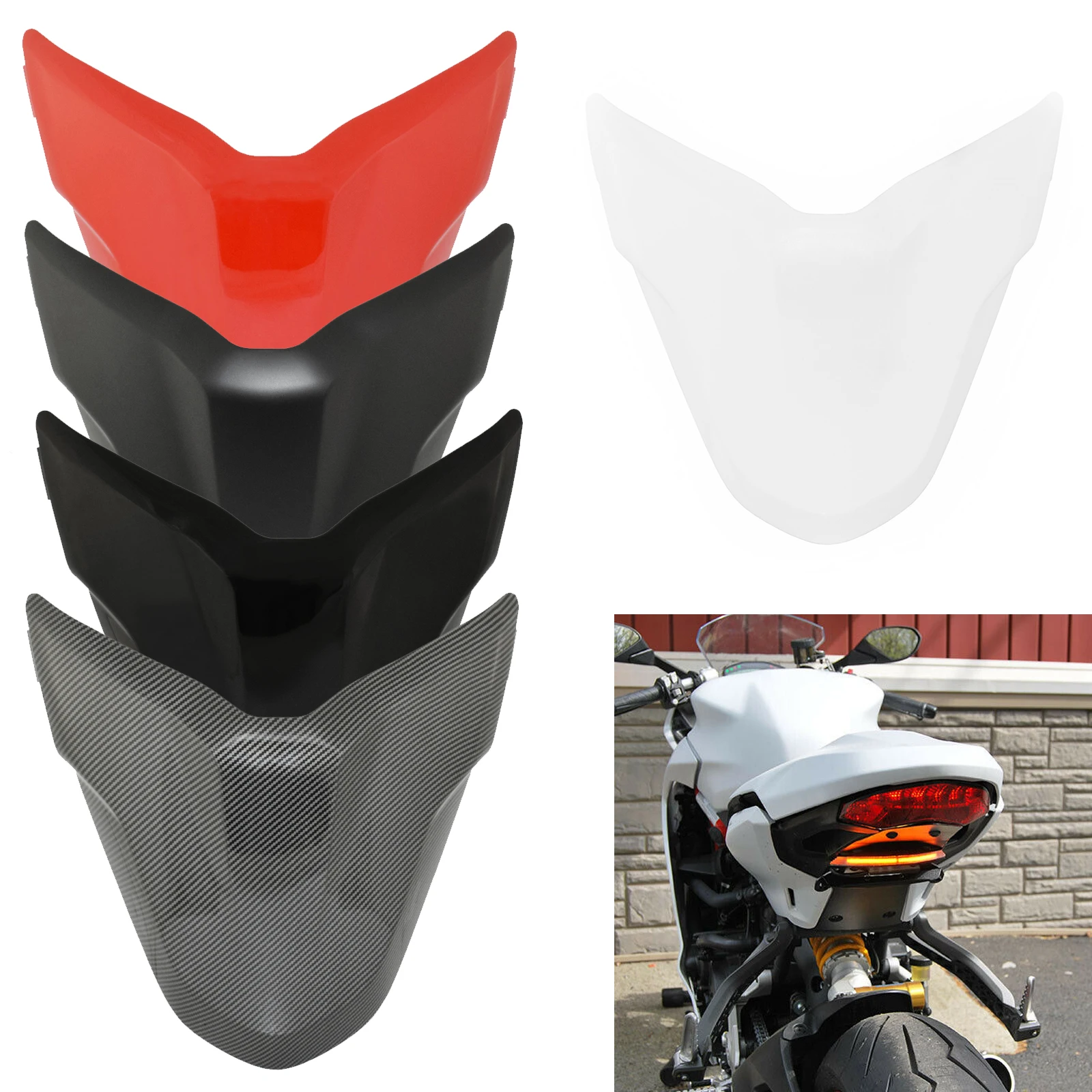 Waase Motorcycle Passenger Pillion Rear Seat Cover Solo Fairing Cowl