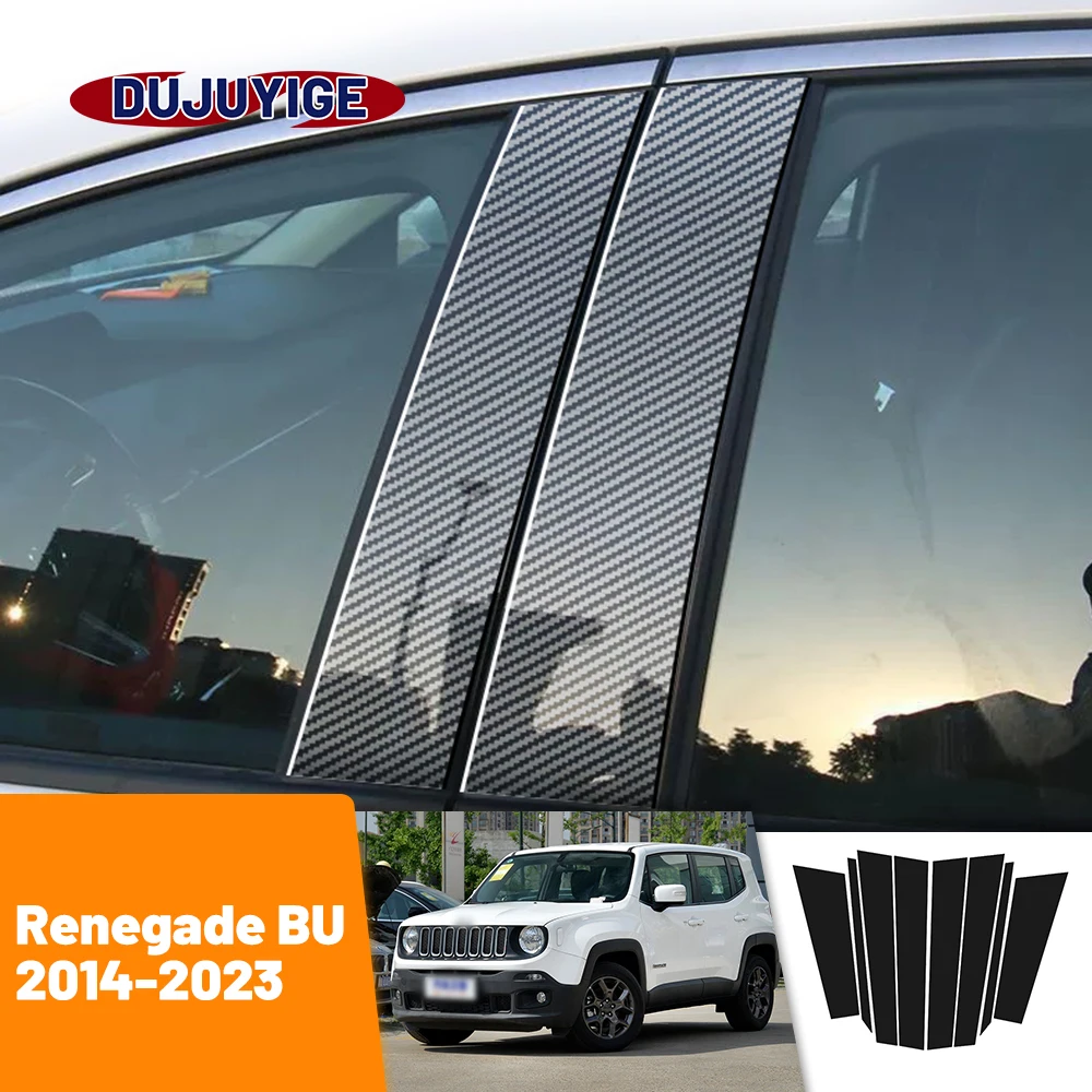 Für Jeep Renegade Bu Kohle faser Fenster tür Säule Deal B C Säule Pfosten Abdeckung Trim Aufkleber