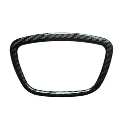 Premium Car Steering Wheel Logo Frame Cover Trim - ABS Center Panel Sticker (Carbon fiber style)