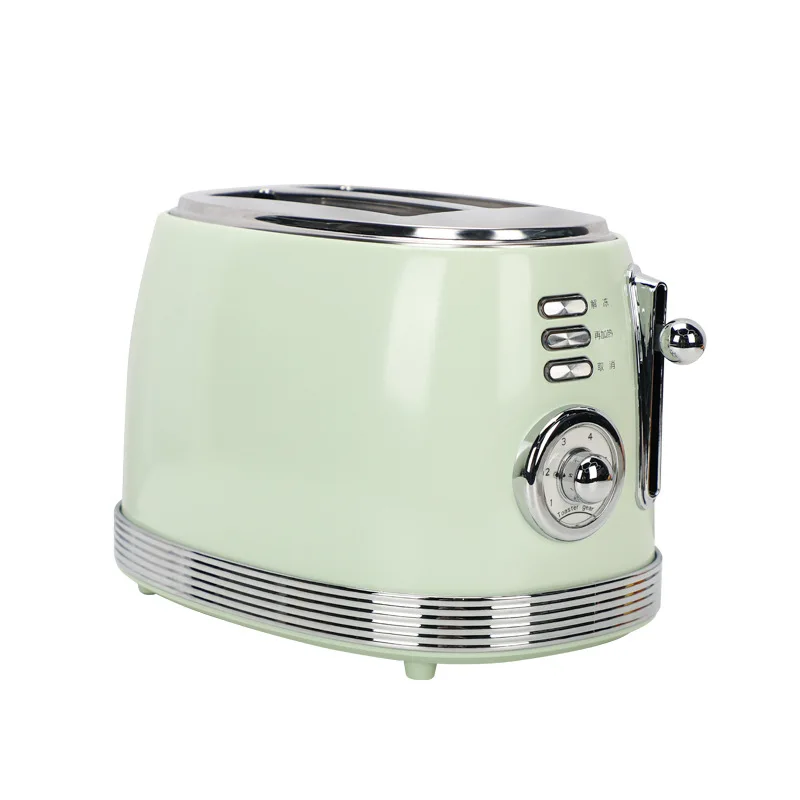 Toaster 1PC Glossy Retro Stainless Steel Toaster Household Multifunction Breakfast Heating Sandwich Toast Bread 5