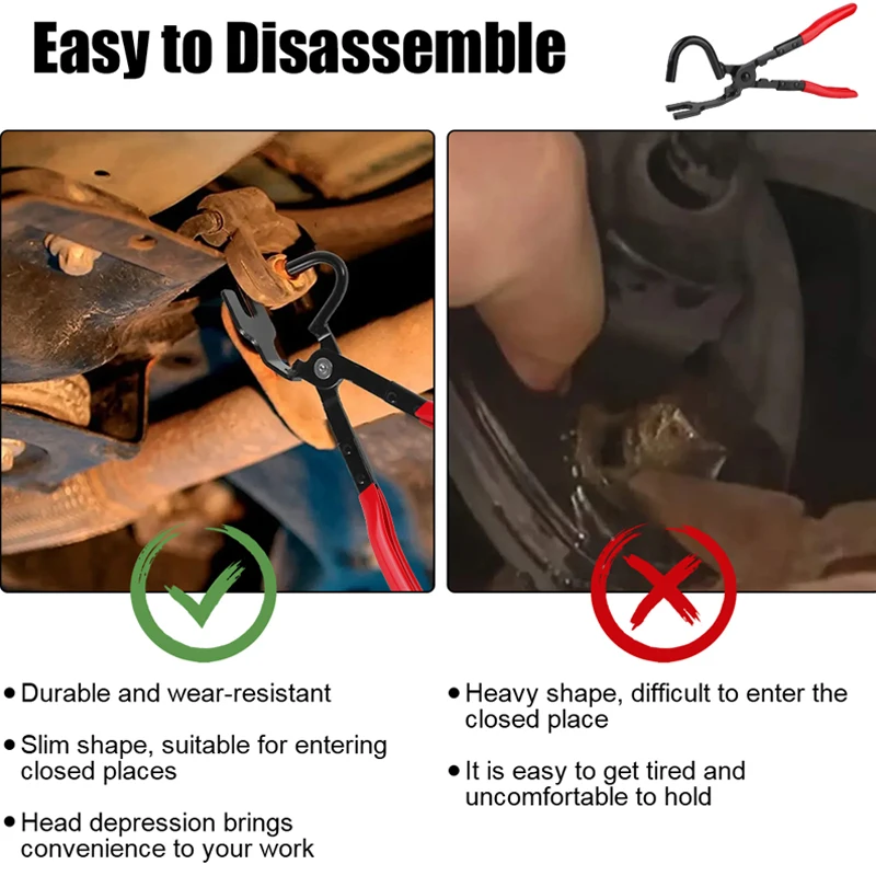 Car Exhaust Pipe Rubber Pliers Car Exhaust Hanger Pad Plier Install Disassembly Puller Tools Auto Accessories