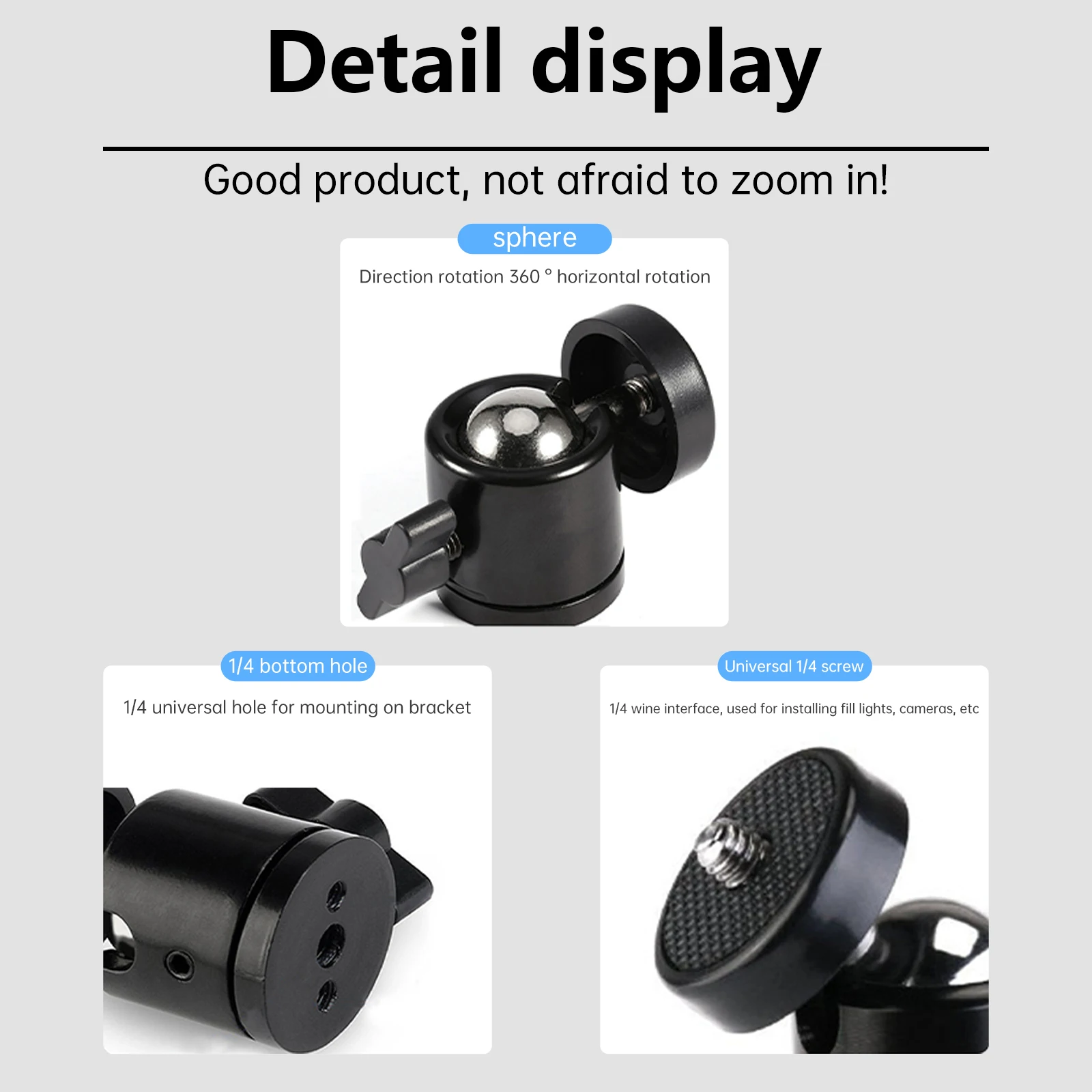 Fill Light Bracket 1/4 Metal Small Head Camera Extension Bracket Flash Mobile Phone Selfie Stick Video Equipment