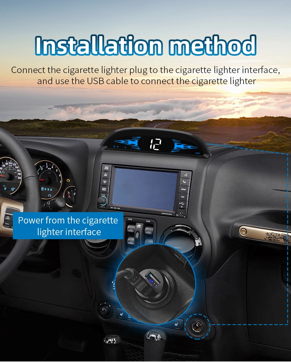 G2 B2 Head Up Display GPS / OBD Multifunctional Smart Car HUD Digital Speedomete