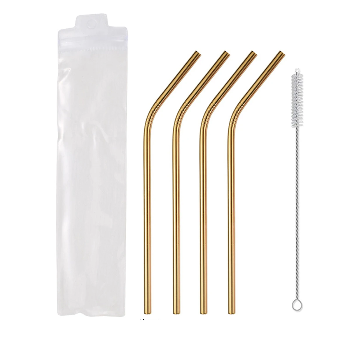 4pc Stainless steel straws elegant is easy to carry