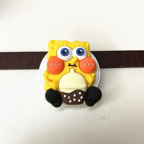 Potdemiel Cartoon SpongeBob Phone Holder Universal 3M Self-adhesive Scalable Folding Bracket Stretch Grip Phone Finger Stand - Image 11