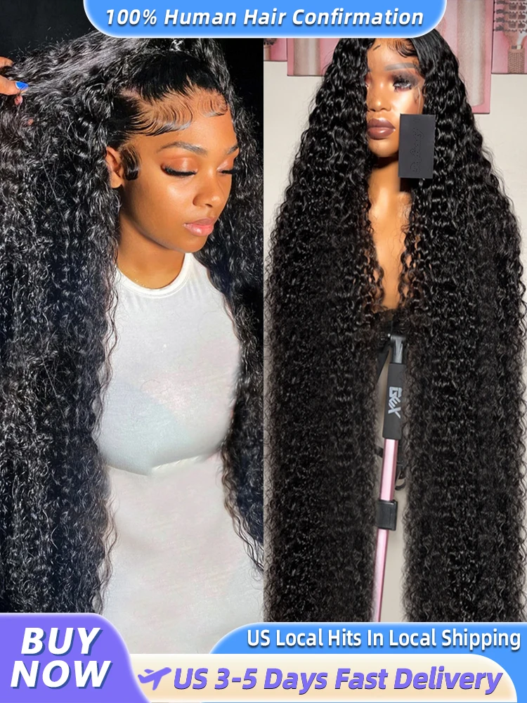 Perruque Lace Frontal Water Deep Wave 13x4 13x6 360 HD en cheveux humains bouclés