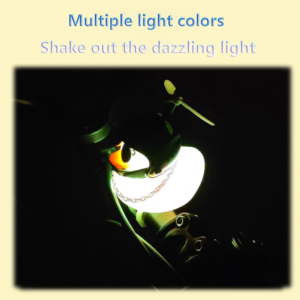 5/10/15/20pcs Light Straps For Yellow Small Bike Duck Bicycle bell Duck Ducky Bicycle Airscrew Helmet Wind Motor Riding Lights Bicycle Accessories