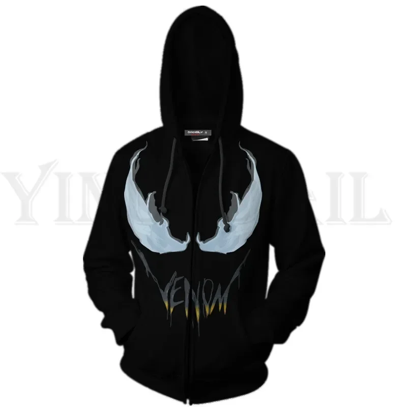 Spider Hoodie's Venom Zipper Hoodie Sweatshirt Streetwear