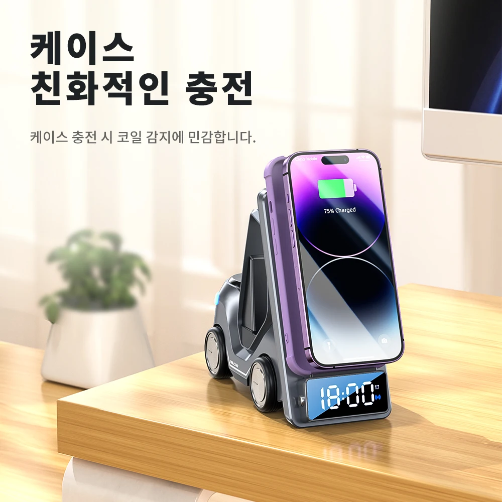 투키 5 in 1 무선 충전기 15W 고속 충전 도킹 스테이션 (아이폰 15, 14, 13, 에어팟, 애플워치, 삼성 S23, S22, S21 워치용)