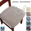 Waterproof Chair Seat Covers Stretch Jacquard Chair Covers Dining Room Removable Anti-dirty Without Backrest Chair Protector 1pc 1