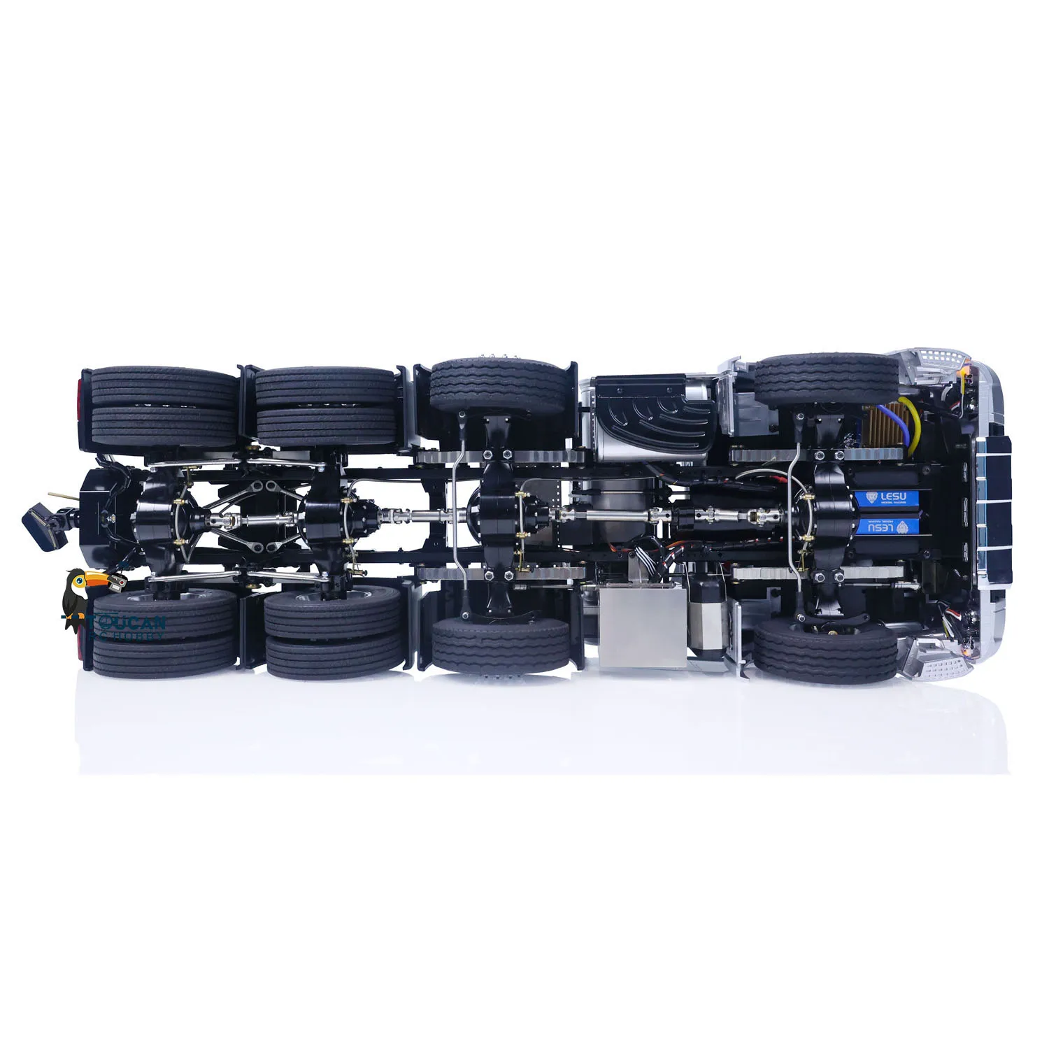 LESU RC 1/14 Tractor Truck RTR 8x8 Metal Chassis Equipment Rack DIY Remote Control Car Model Light Sound Systems Toy THZH1539 6