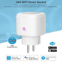 

Tuya Smart Plug 16A WiFi Socket EU Power Monitor Timing Function Smart Life APP Remote Control Works with Alexa Google Assistant
