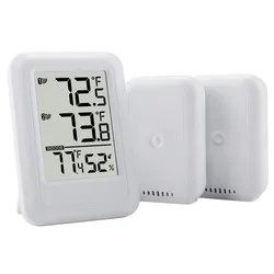 Wireless Indoor Outdoor Digital Thermometer with Sensor and Auto - Update Temperature Monitor (2 sensors)