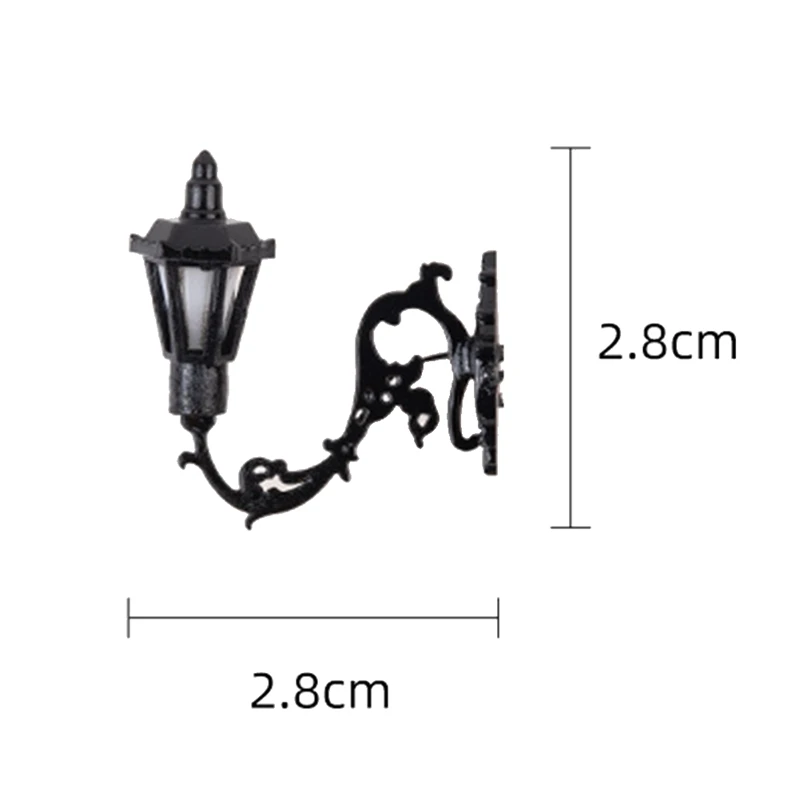 1/87 Scale Model Wall Light Warm Yellow Classic Wall Mount Gooseneck Lamps Street Lamp Railroad Park Lamps