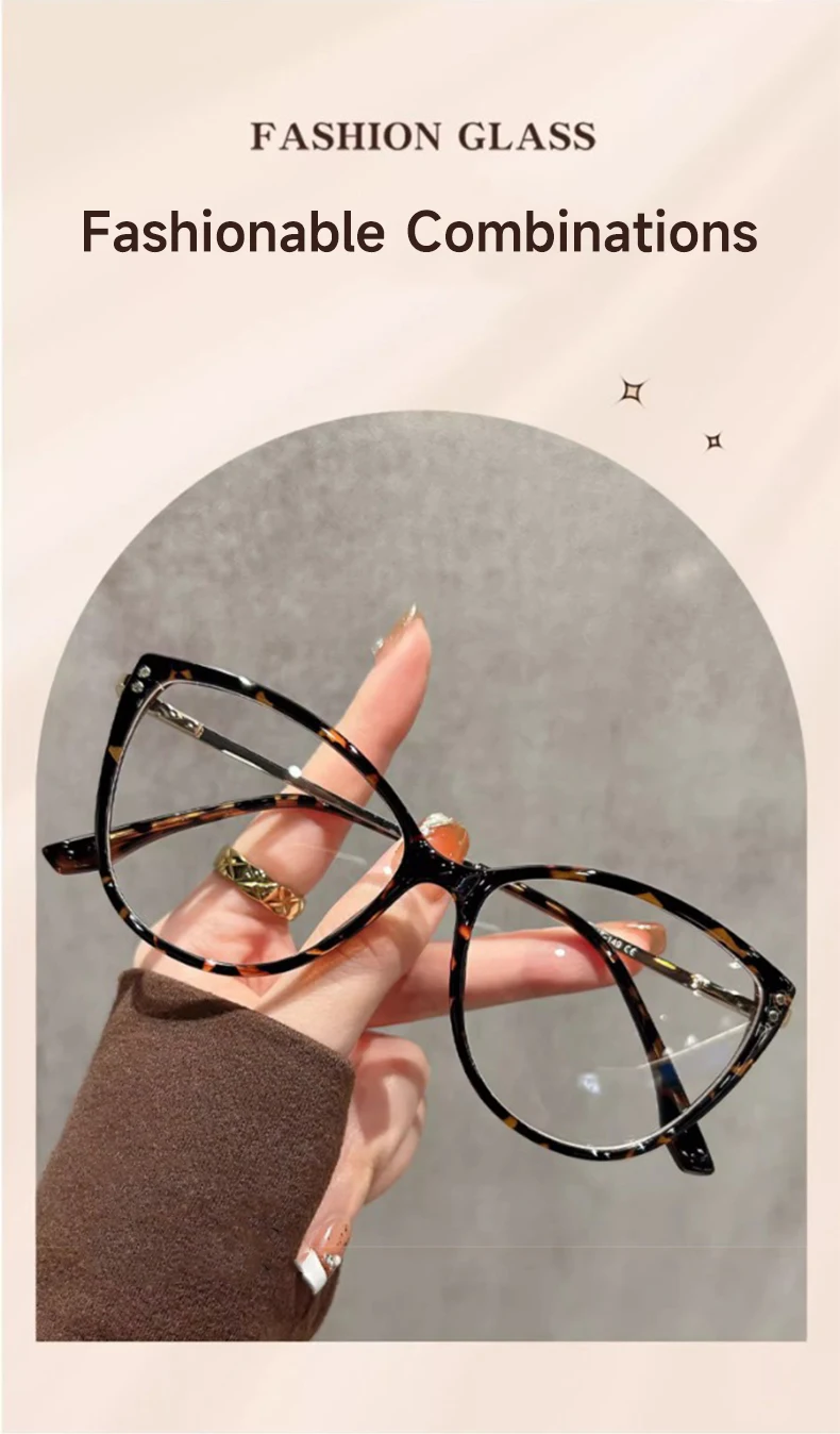 VICKY New Arrival Fashionable Cat-Eye Minimalist Design Women's Anti-blue Light Reading Glasses Custom Prescription Available S6a901fdec7734b06976f39423767bc8aE