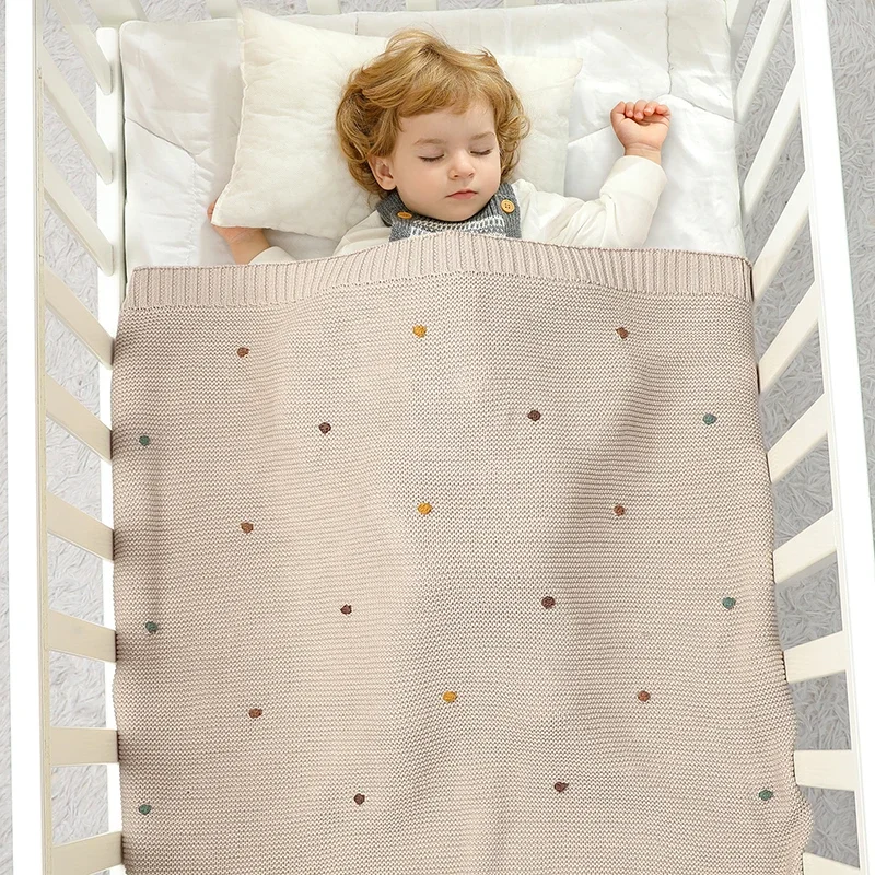 Knitted Baby Blankets Newborn Bedding Infant Kids Cotton Muslin Swaddle Wrap Stroller Blankets Nap Cover
