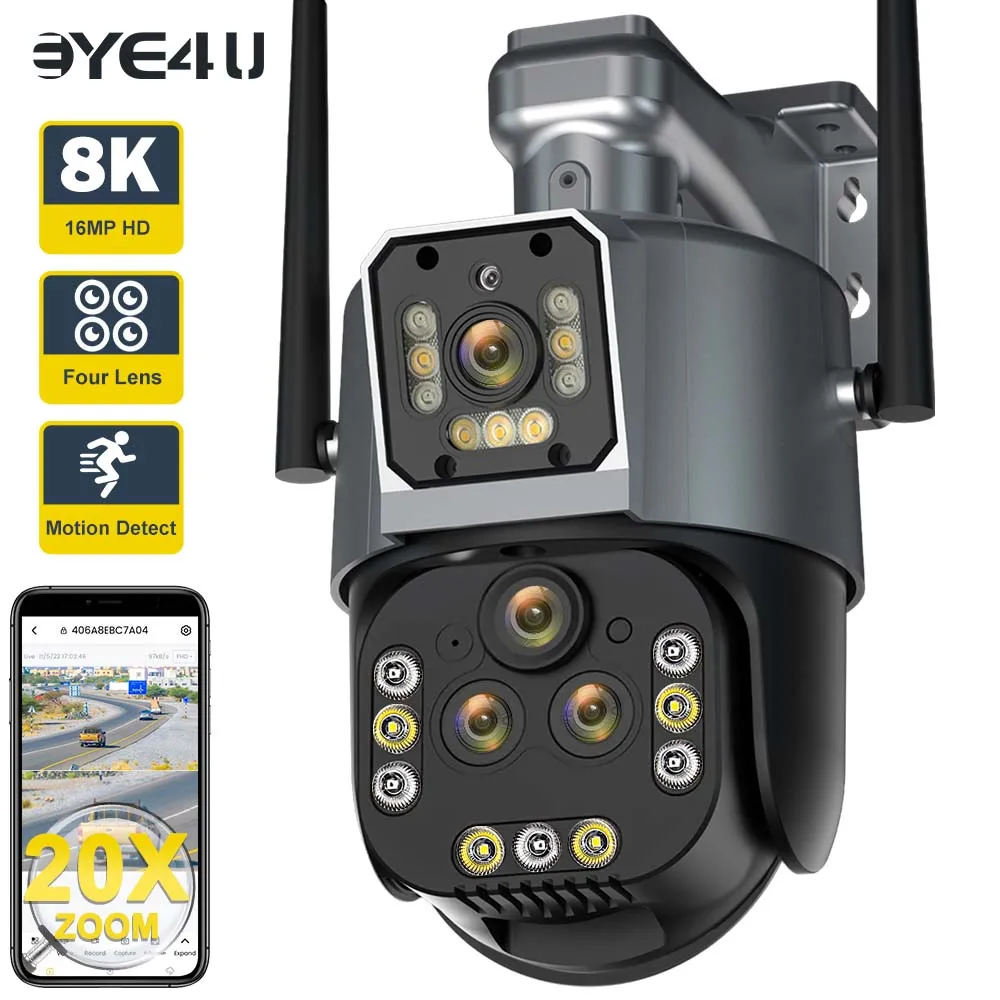 4k 8mp 4k Fernglas IP Wifi Außen Kamera Ptz 10x Hybrid Zoom Auto