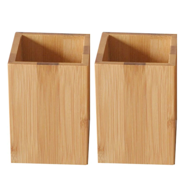 

Bamboo Wood Desk Pen Pencil Holder Stand Multi Use Pencil Cup Pot Desk Organizer Pencil Holders Pen Holders Easy To Use