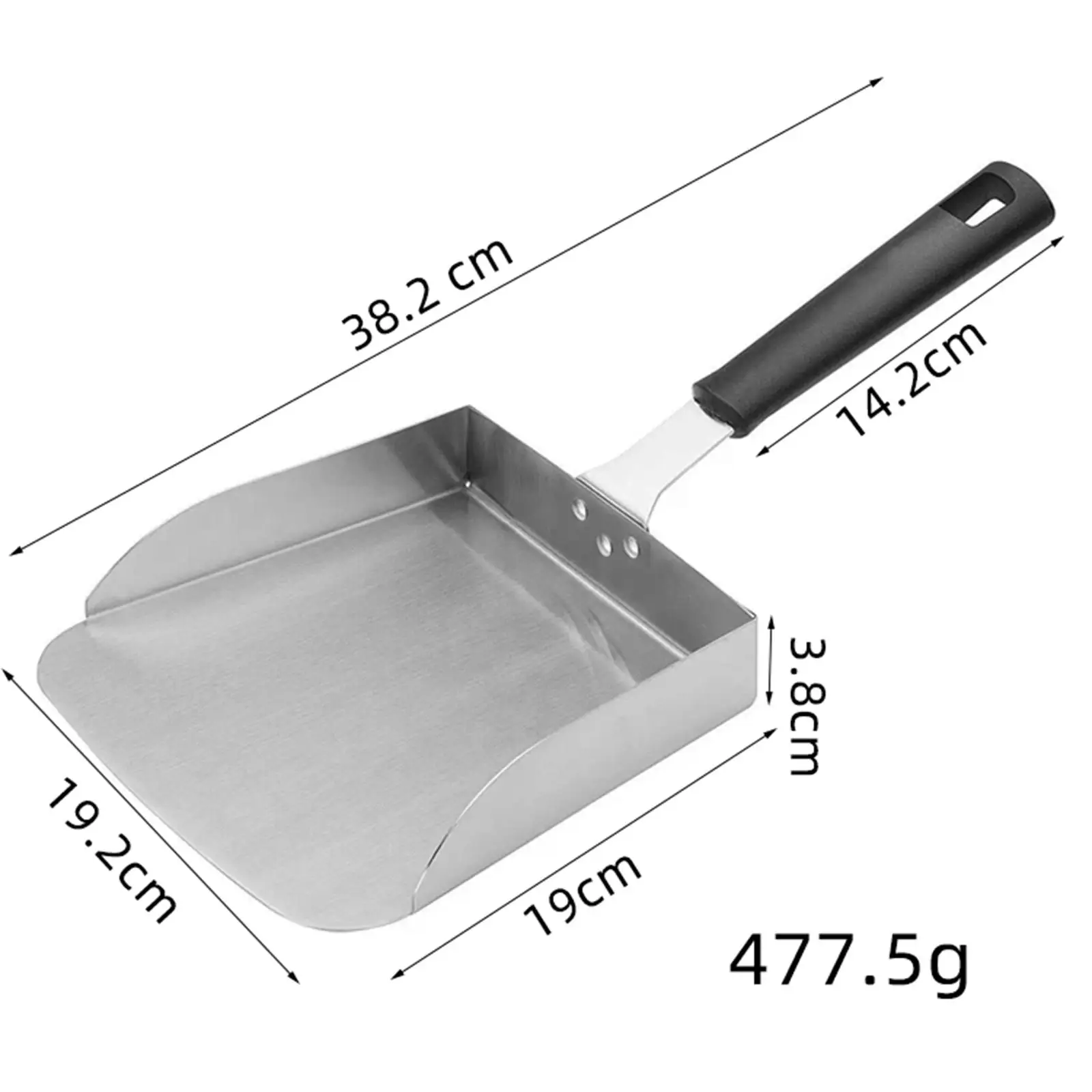 Creative French Fries Snack Mobile Shovel Stainless Steel Food Spatula, Long Handle Oven or Grill Use BBQ Tools BBQ Spatula,