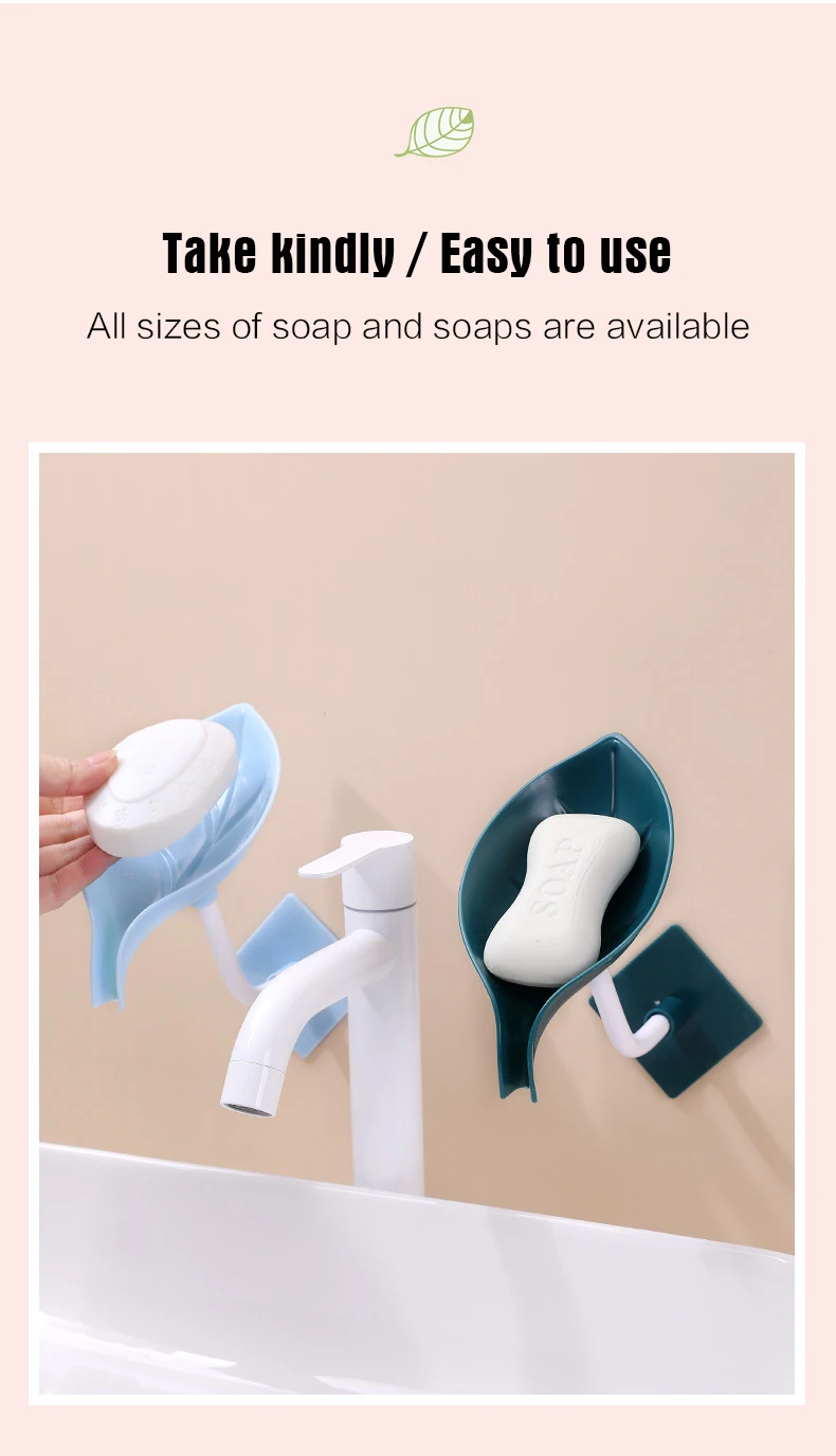 Leaf Shape Suction Cup Soap Dish Wall mounted Dual Purpose Soap Dish