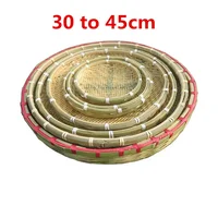 hand made bamboo basket drain weave sieve fruit tray groceries baskets round Unbreakable natural gift basket storage gift basket 1
