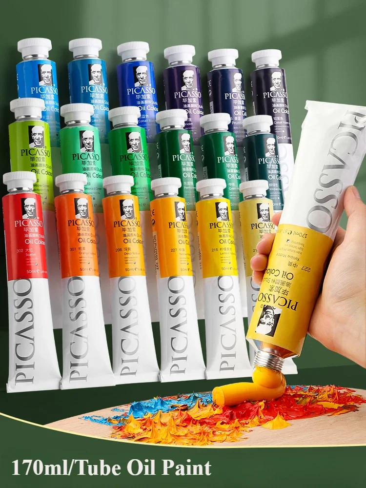 170ml Oil Paint Non-Toxic Mixable for Canvas Painting Artist Beginners DIY Art Supplies oil paint