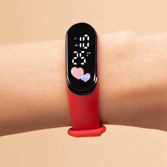 Reloj Digital LED inteligente para niño y niña, pulsera impermeable con  dibujos animados, regalo de cumpleaños