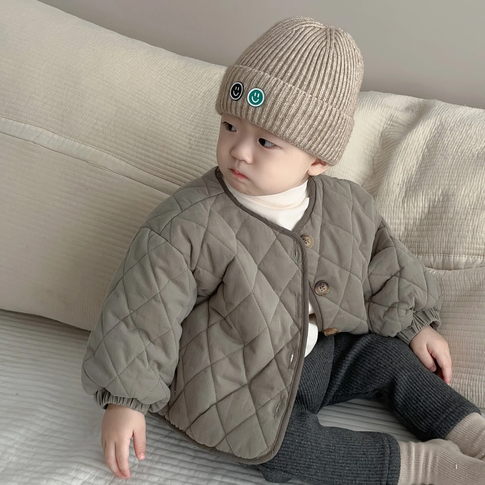 New Winter Warm Baby Long Sleeve Coat Solid Infant Cotton Padded Jacket Thick Toddler Warm Clothes Children Jacket Clothes