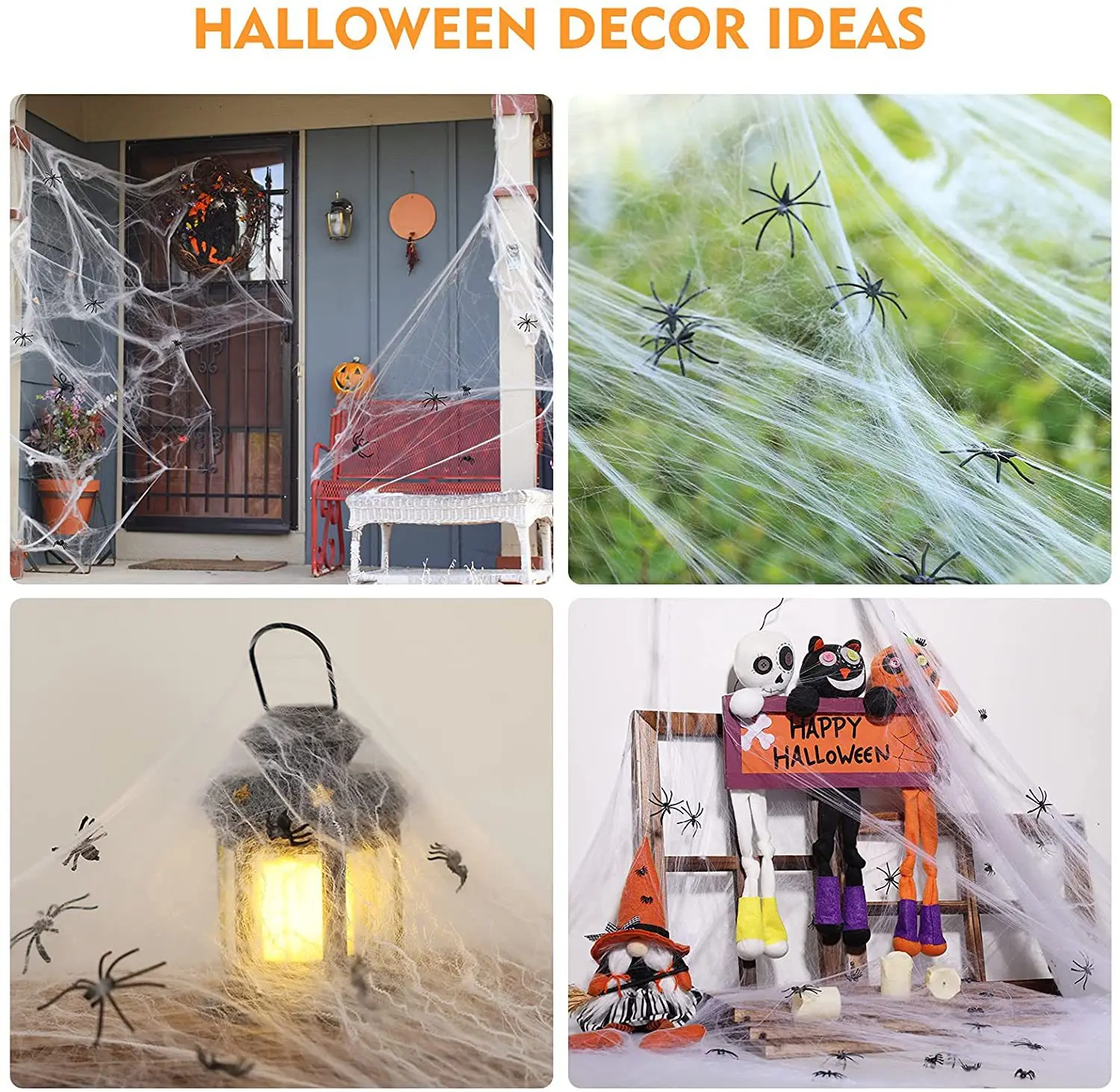 Spider Web Halloween Decoration Scary Party Scene Props Curtain Sticker Halloween Decor Accessories