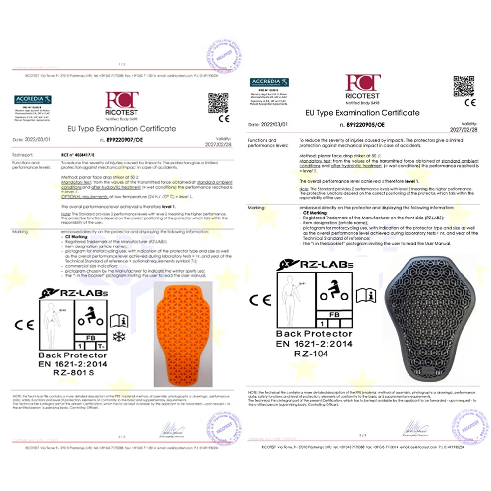 CE 레벨 1 모토크로스 재킷 삽입 백 패드 오토바이 타기 내장 백 갑옷 척추 낙하 방지 오토바이 백 프로텍터