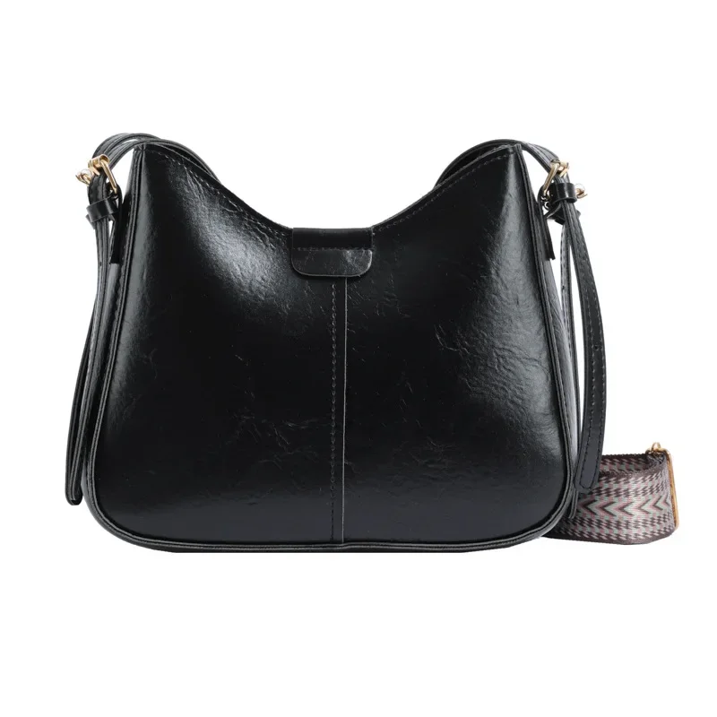 Retro Commuting Bags 2024 Women's Bag New Simple Bucket Bag Wide Shoulder Strap Crossbody Bag luxury bags designer