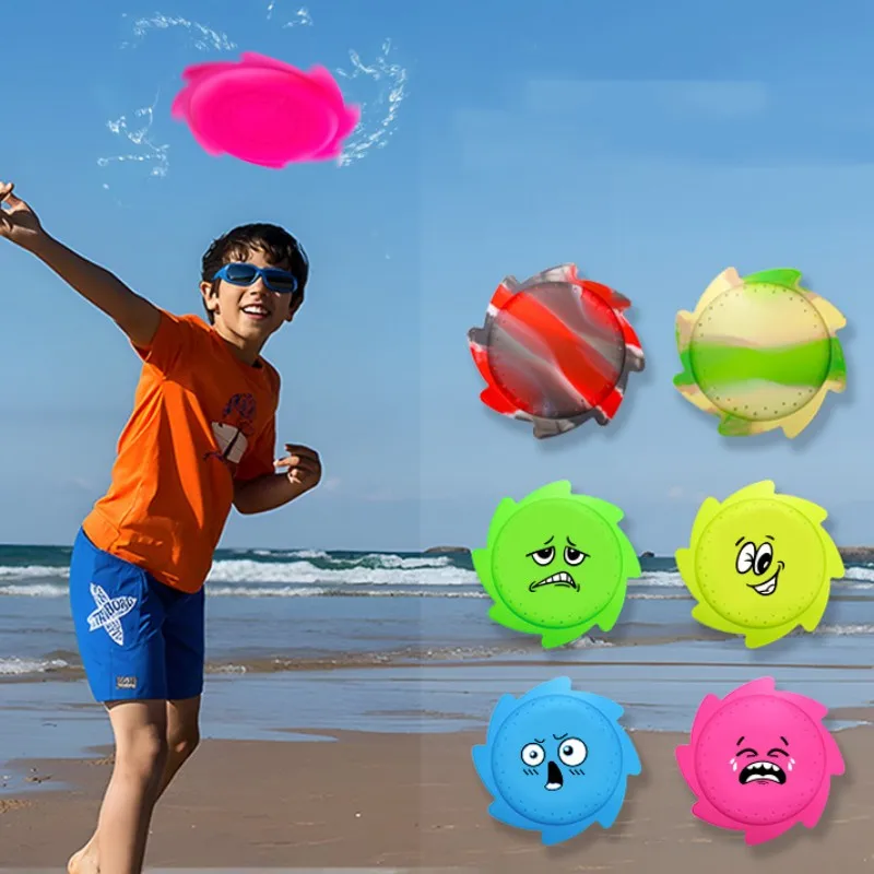 Frisbee Flying Disc Not Slip Soft Silicone Toy Parents Kid Time Outdoor Sport 2 Pcs Color Random